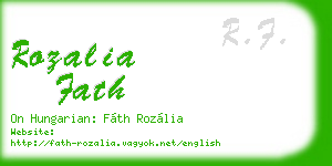 rozalia fath business card